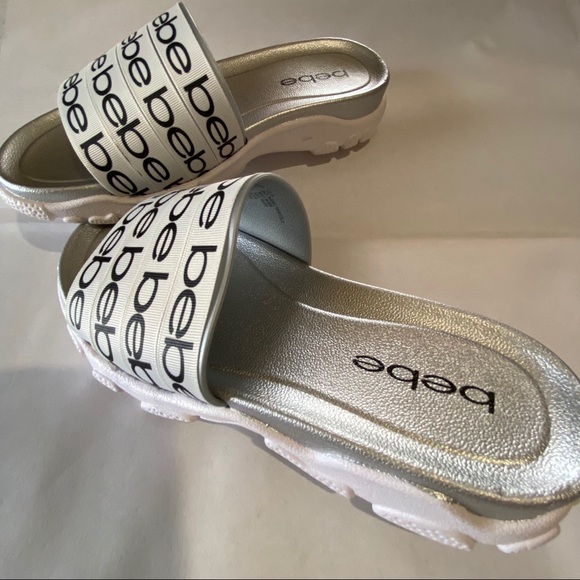 BEBE LOGO SLIDE SANDALS - Picture 7 of 12